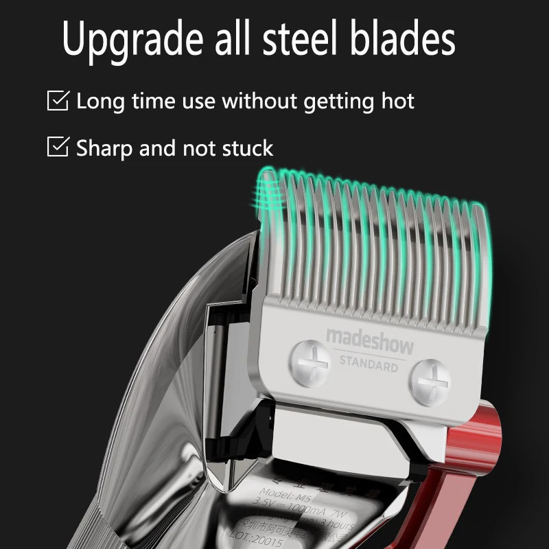 Professional Madeshow M5 M6 Clipper For Men Beard Trimmer Barber 0mm Baldhead Clippers Hair Cutting Machine Cut T Blade 231202 C260312