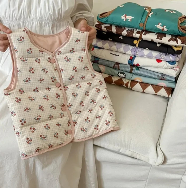 Waistcoat Autumn Baby Grils Clothes Boys Sleevless Jacket Toddler Winter Waistcoats Kids Single Breasted Duck Down Vest Coat Child Outwear 231202