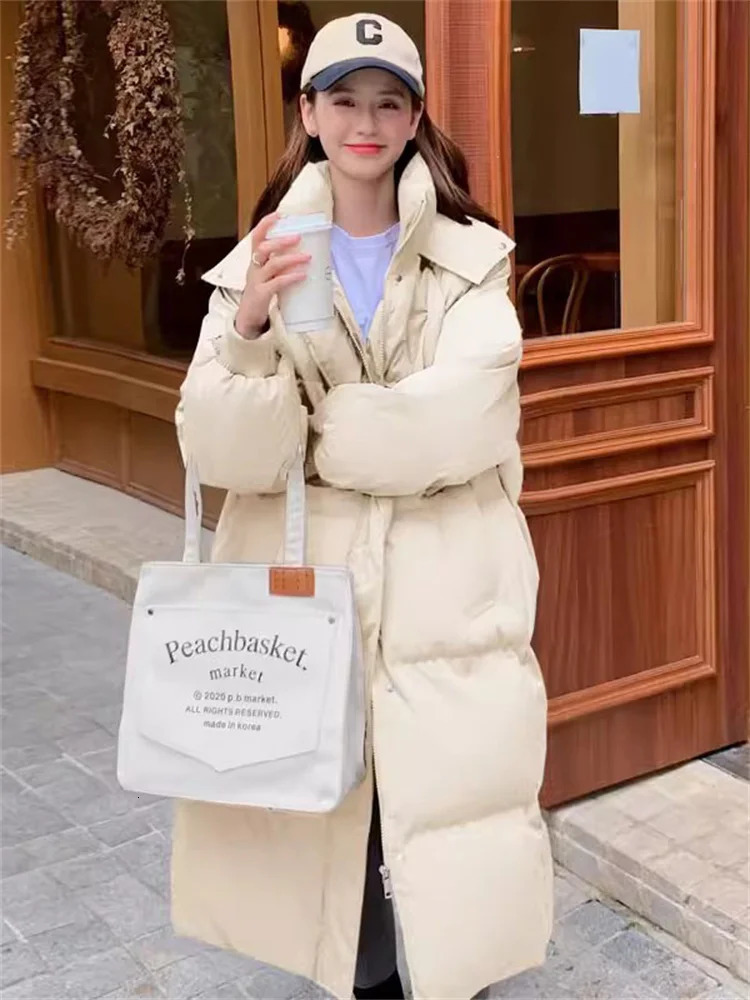 Womens Down Parkas Cotton Coat Women Winter Fashion Long Loose Thick Warmth Hooded Jacket Clothing 231202