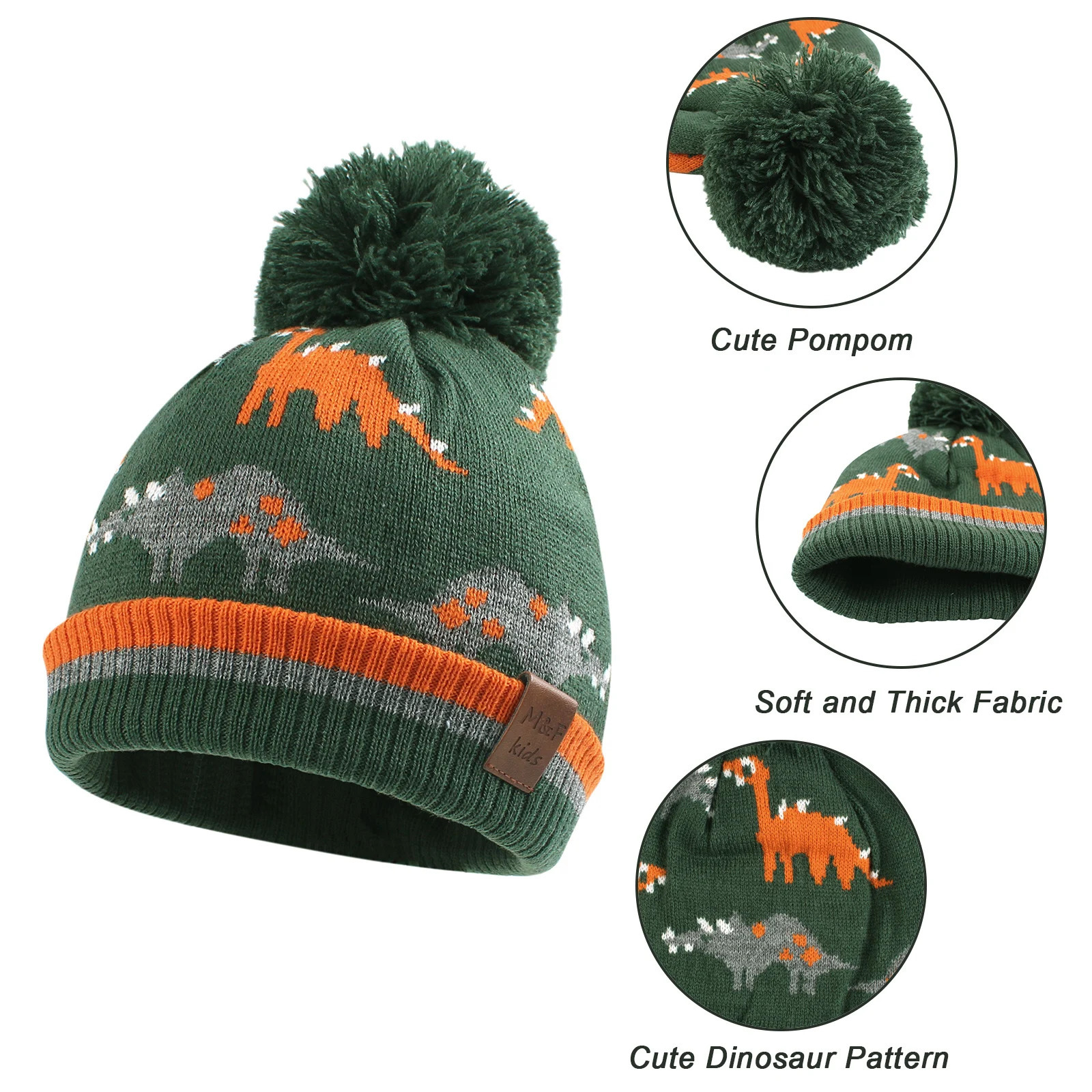 Caps Hats Winter Toddler Boys Dinosaur Hat Autumn Kids Warm Knitted Baby Beanie Fashion Suitable For 2-10 Years Old 231202