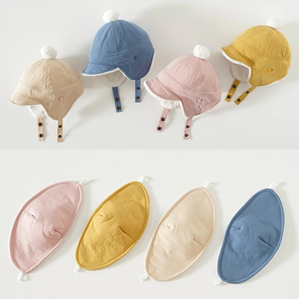 Caps Hats Autumn Winter Baby Hat For Kids Wind Protective Ear Cap Mask Cap for Girls Boys Winter Thick Warm Kids Accessories 231202