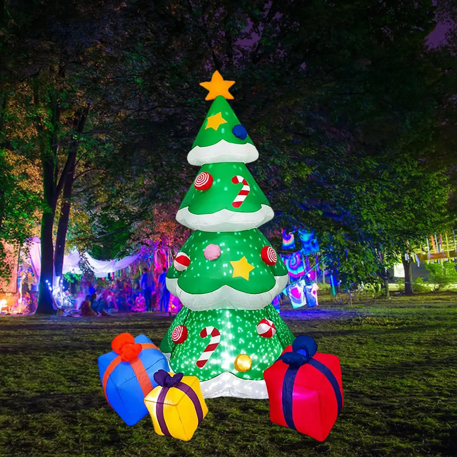 Christmas Decorations Inflatable Tree Funny Decoration with Light Ornament Luminous for Winter Outdoor Lawn Festival Outside 231202