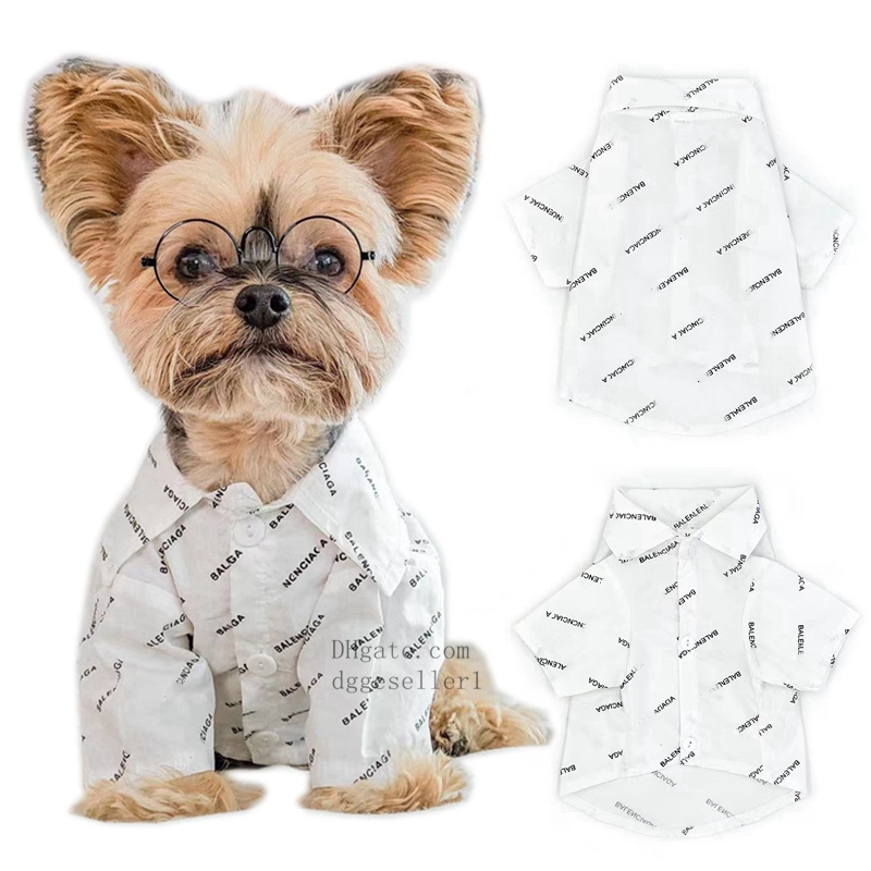 Designer Dog Clothes Pet Shirt Cotton Dog Apparel for Small Dogs Cats Boy Girl Kitten Soft Pets T-Shirt Breathable Tee Outfit Classic Letters Adorable Clothing XL A399