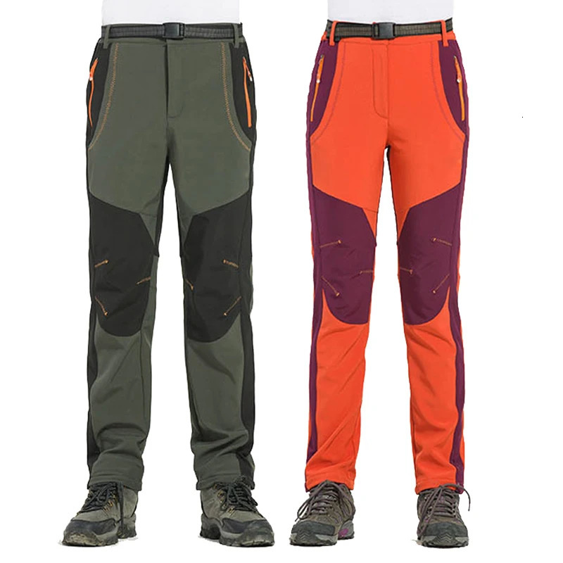 Outdoor Pants Winter Fleece Hiking Trekking Fishing Camping Climb Pants Men Women Plus Size S-5XL Oversized Waterproof Outdoor Warm Trousers 231202