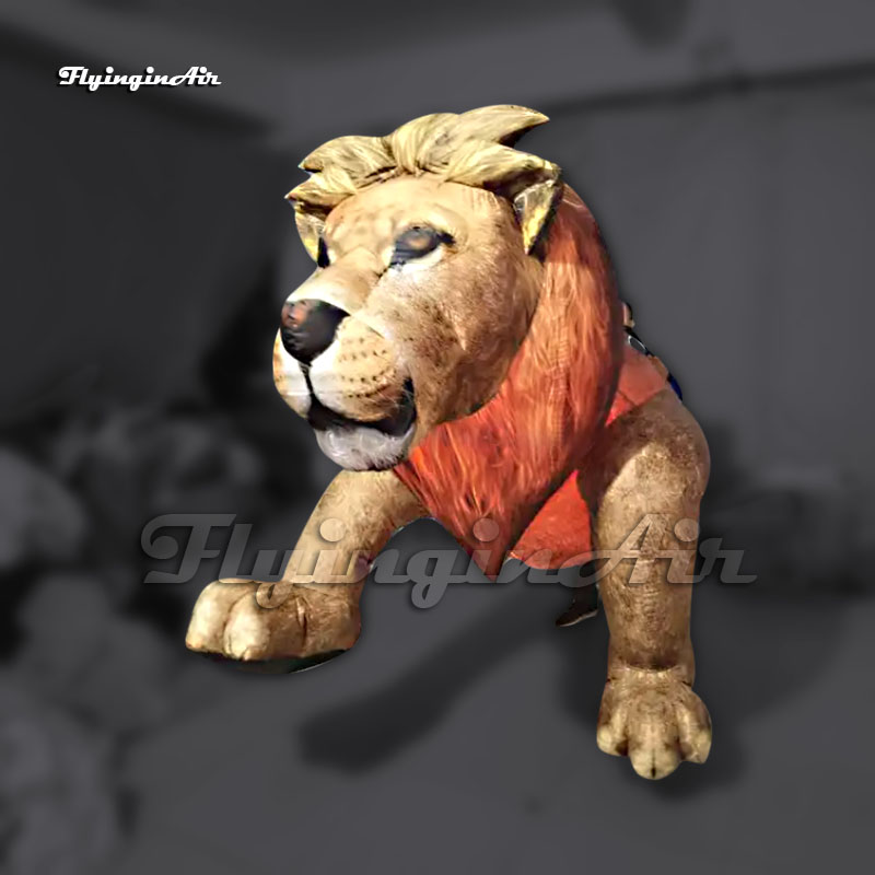 Funny Walking Inflatable Lion Costume Parade Performance Blow Up Animal Mascot Balloon For Circus Stage Show