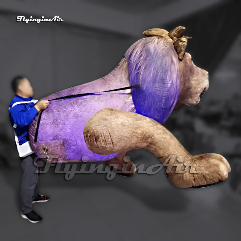 Funny Walking Inflatable Lion Costume Parade Performance Blow Up Animal Mascot Balloon For Circus Stage Show