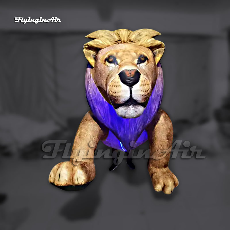 Funny Walking Inflatable Lion Costume Parade Performance Blow Up Animal Mascot Balloon For Circus Stage Show