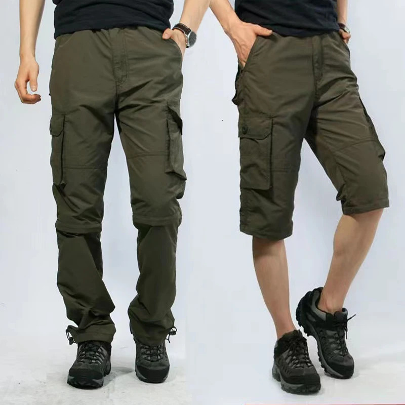 Outdoor Pants Men Summer Detachable Season Hiking Trekking Fishing Camping Climbing Run Trousers Quick Dry Oversized Sport Outdoor Pants 231202