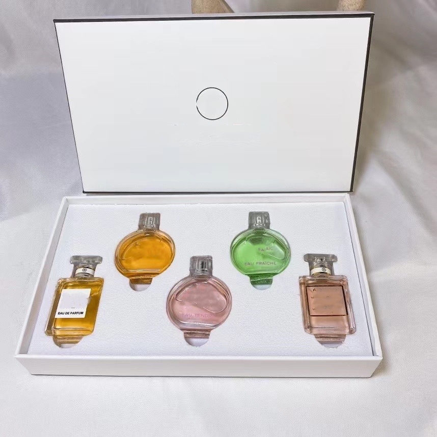 Luxury Lady Fragrance Set 7.5ml*5pcs/set Top Quality Mini Perfume Set France Love Set Christmas Gift Box Lady Charming Designer PARFUM
