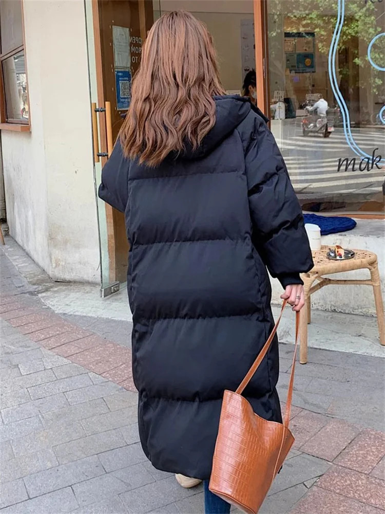 Womens Down Parkas Cotton Coat Women Winter Fashion Long Loose Thick Warmth Hooded Jacket Clothing 231202