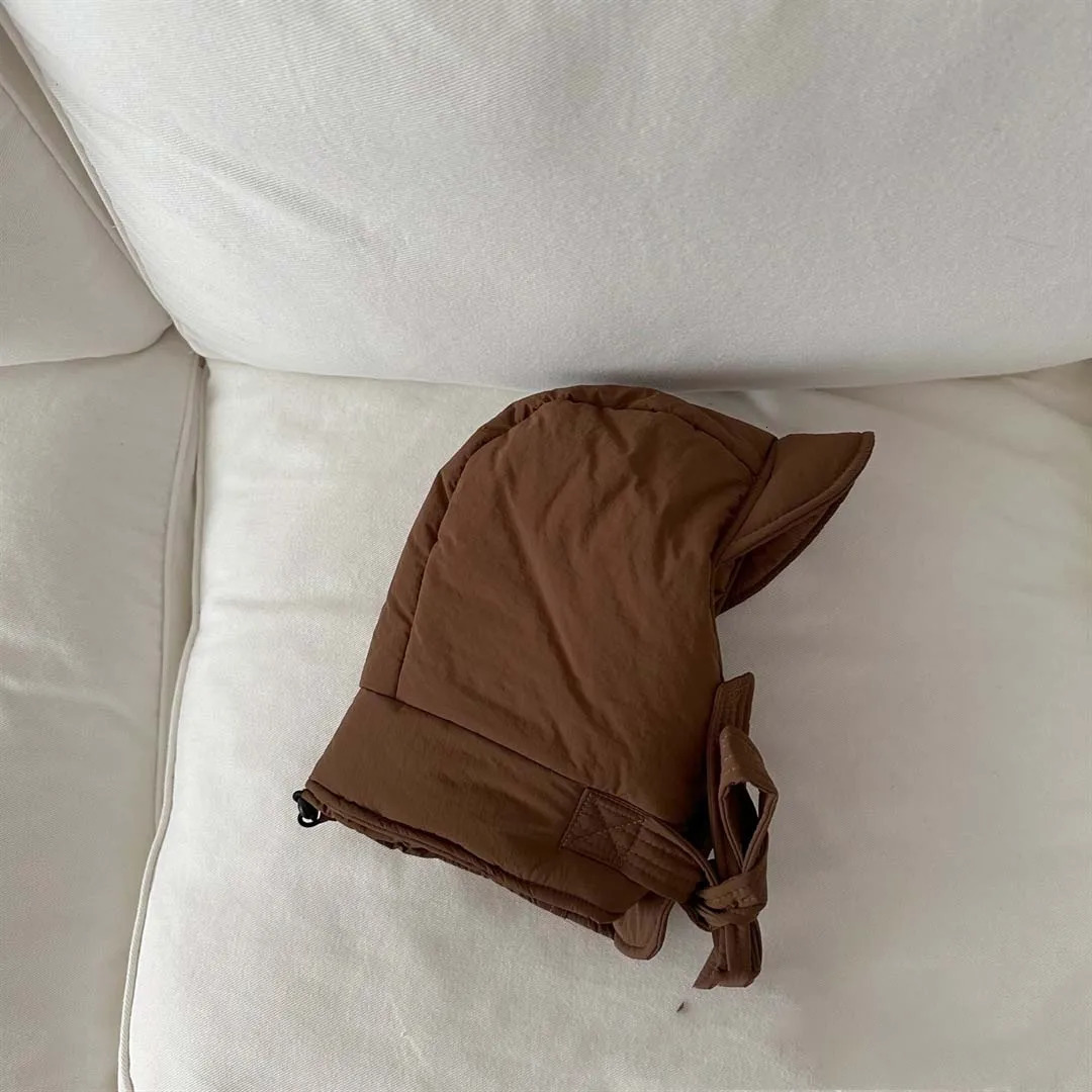 Caps Hats Winter Baby Hat Children's Thickened Cotton Solid Color Pullover Head Neck Protection For Boys Girls Outdoor Protection Hat 231202