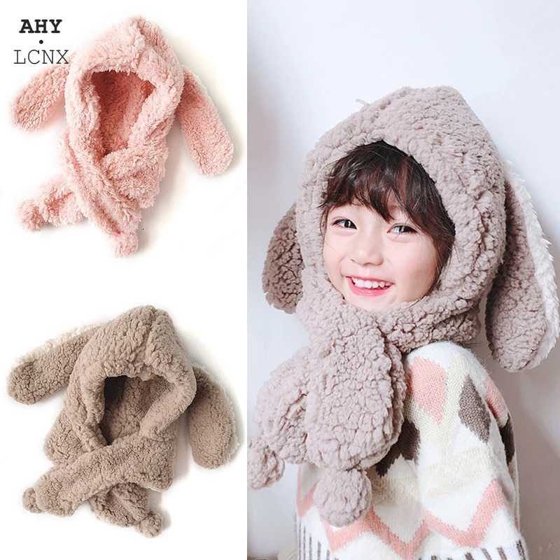 Caps Hats Winter Warm Girl Boy Hat Kids est Style Cute Hooded Scarf Children Knitted Wool Caps Hats Five Colors For Baby 231202
