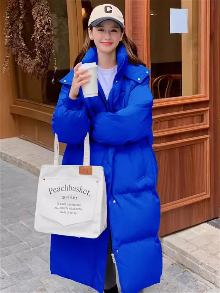 Womens Down Parkas Cotton Coat Women Winter Fashion Long Loose Thick Warmth Hooded Jacket Clothing 231202