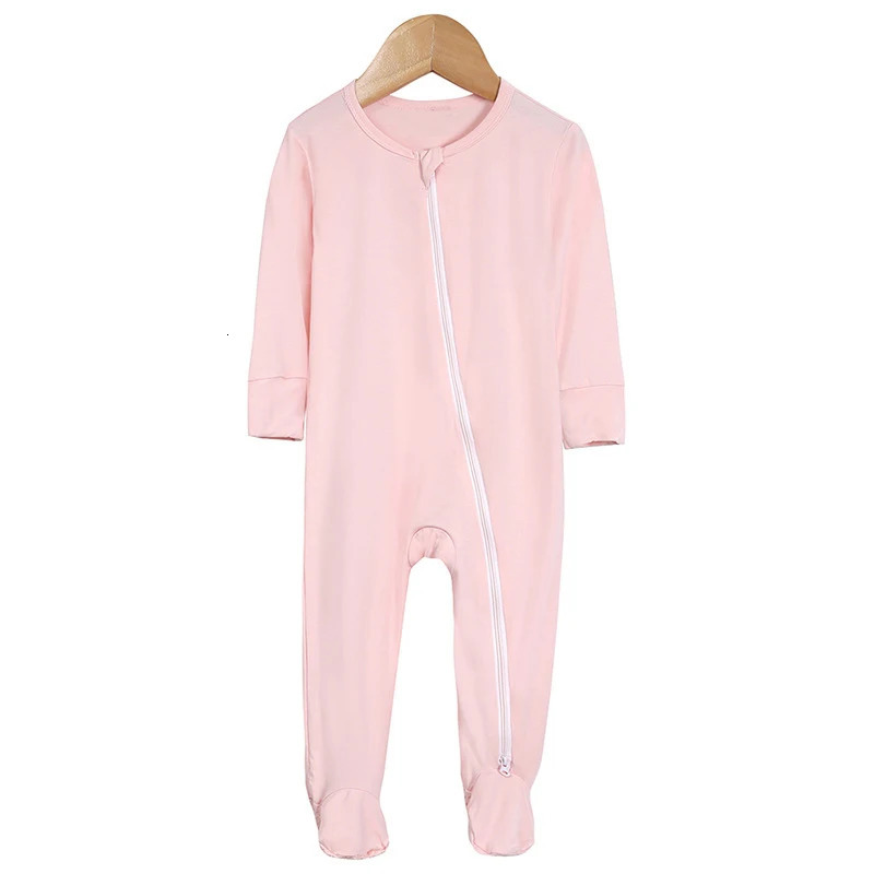 Rompers Fashion Baby Bamboo Fiber Boy Girl Clothes Long Sleeve Footed born Infant Bebe Jumpsuit Zipper 231202