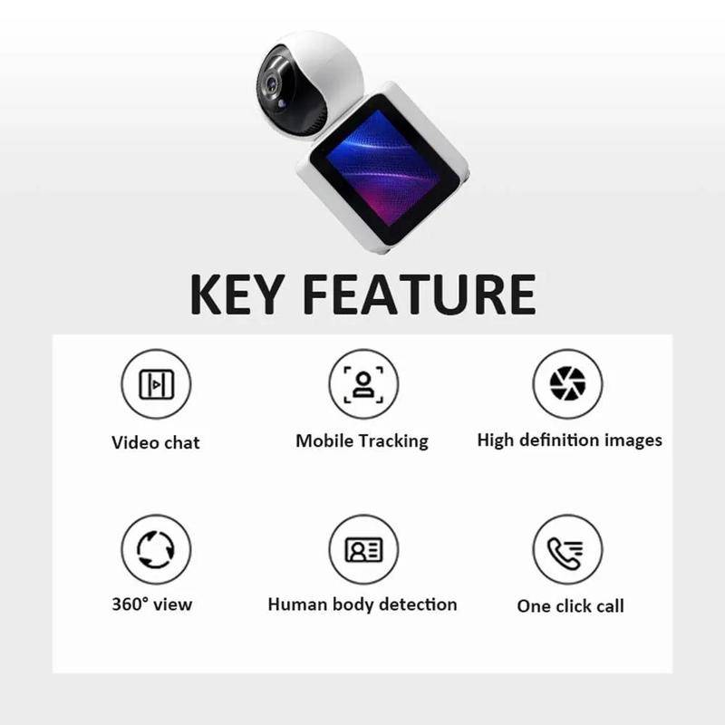 WIFI Camera dual Camera with 2.8 Inch Screen 1080P Two way Audio AI Video Call Baby Monitor CCTV Surveillance camera