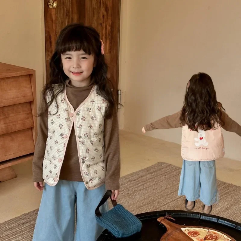 Waistcoat Autumn Baby Grils Clothes Boys Sleevless Jacket Toddler Winter Waistcoats Kids Single Breasted Duck Down Vest Coat Child Outwear 231202