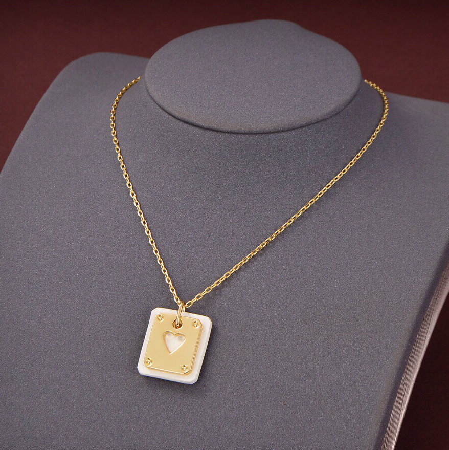 H necklace for women designer couple Gold plated 18K T0P Advanced Materials official reproductions jewelry fashion luxury 032