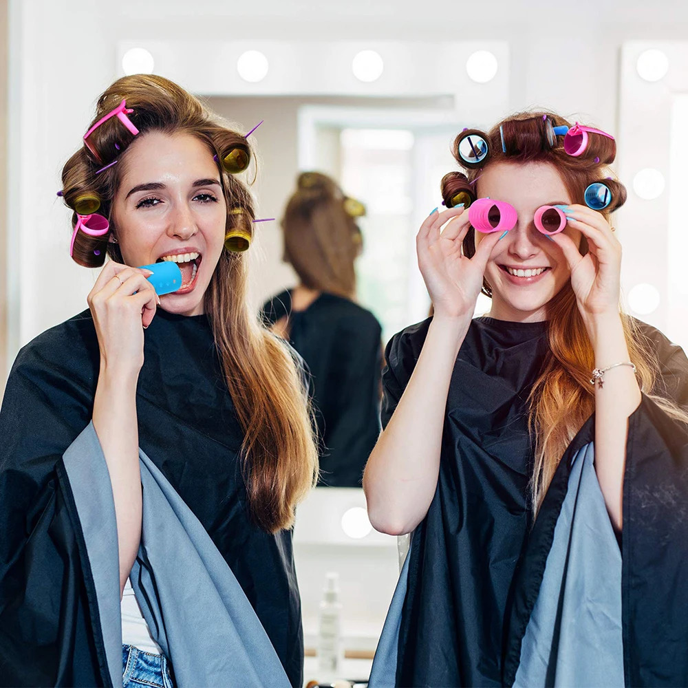 Hair Curlers Roller Set Stackable 6 Size Rollers Include 60 Pins From Small to Large Curling Styling Tool