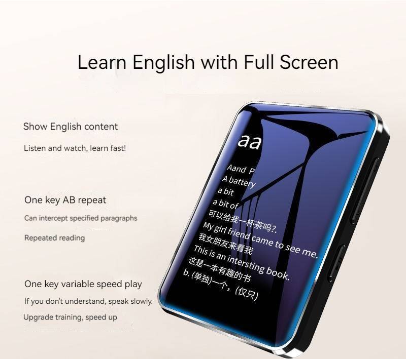 Bluetooth MP4 Portable Player Screen Music FM Radio Video Player E Book Player MP3 With Speaker for TF Card