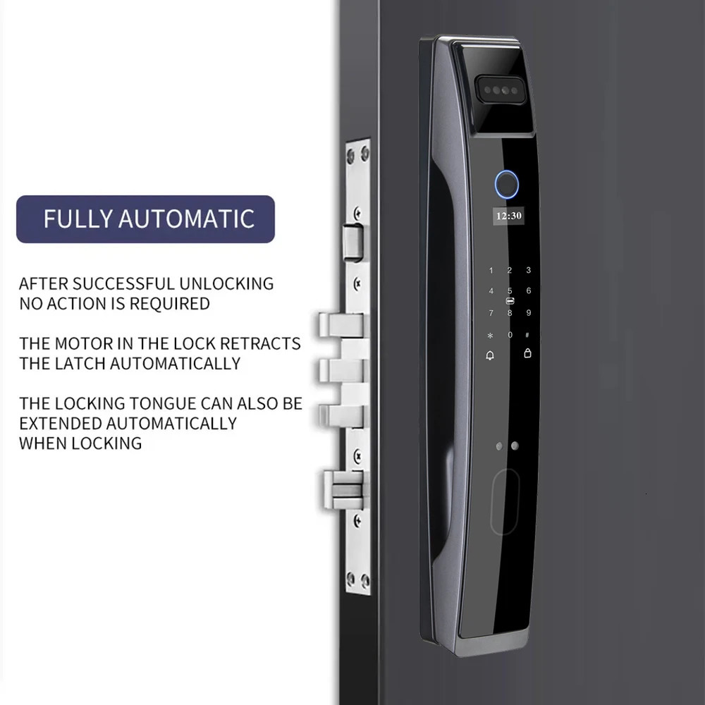 Door Locks TIAGO fully automatic WIFI APP 3D Face Recognition Smart Lock Fingerprint Biometric Card Key Digital Home 231202