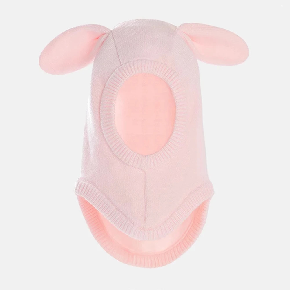 Caps Hats Winter Wool Baby Balaclava Hat Knitted Caps With Cute Ears for Boys and Girls with Double Layer 231202