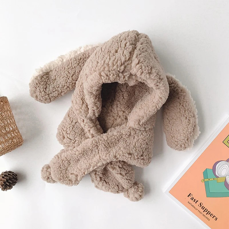 Caps Hats Winter Warm Girl Boy Hat Kids est Style Cute Hooded Scarf Children Knitted Wool Caps Hats Five Colors For Baby 231202