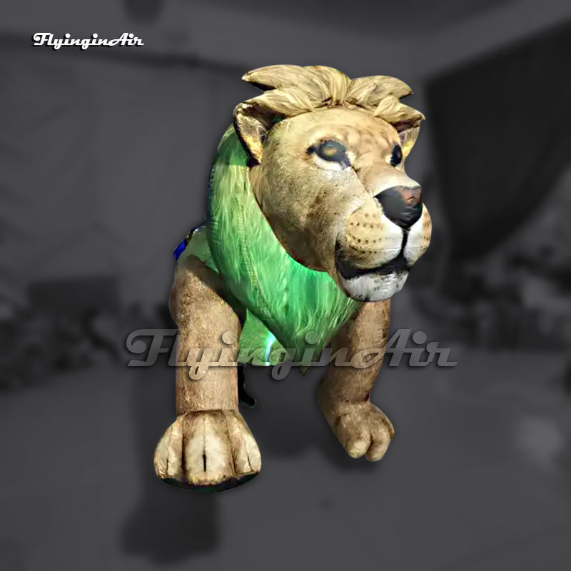 Funny Walking Inflatable Lion Costume Parade Performance Blow Up Animal Mascot Balloon For Circus Stage Show