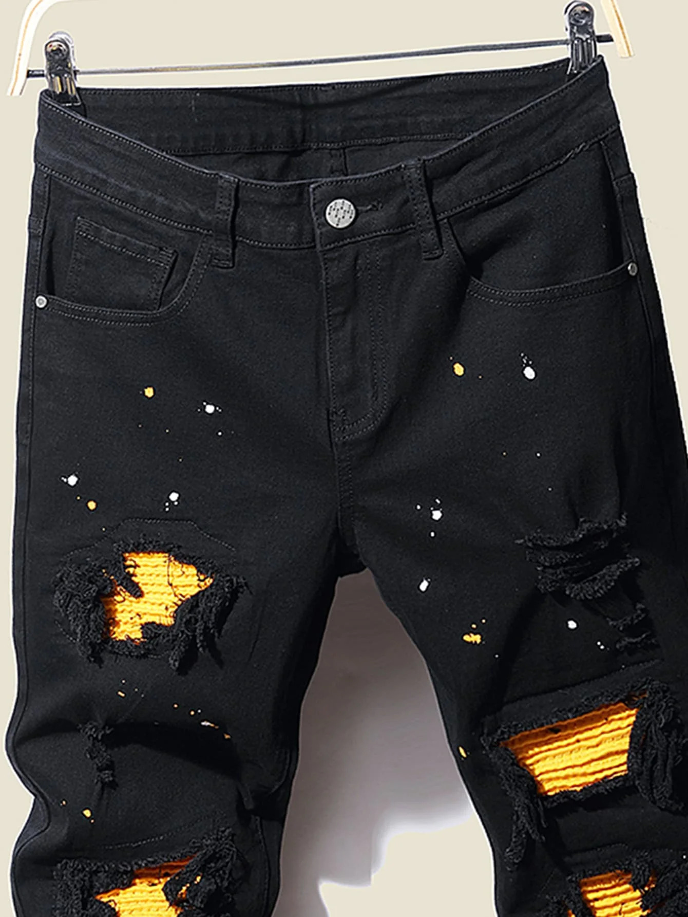 Mens Jeans Fashion Street Style Ripped Skinny Men Vintage wash Solid Denim Trouser Casual Slim fit pencil denim Pants 231202