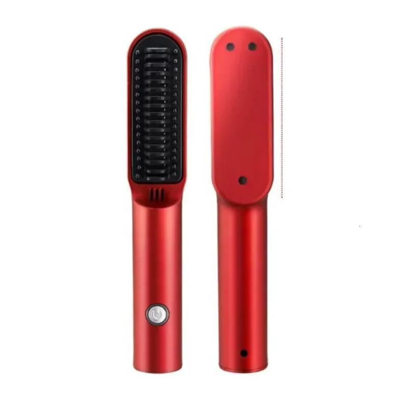 Hair Straighteners Wireless Portable USB Professional Fast Heating Styling Iron Comb Ceramic Multifunctional Straightener Curler for Beard Hair 231202