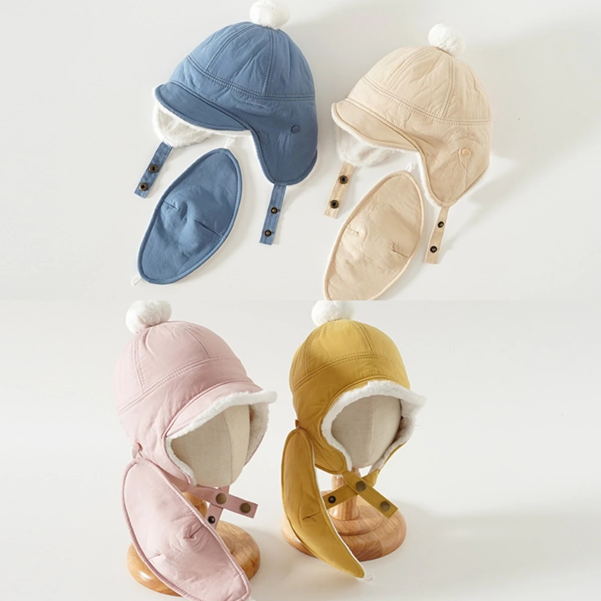 Caps Hats Autumn Winter Baby Hat For Kids Wind Protective Ear Cap Mask Cap for Girls Boys Winter Thick Warm Kids Accessories 231202