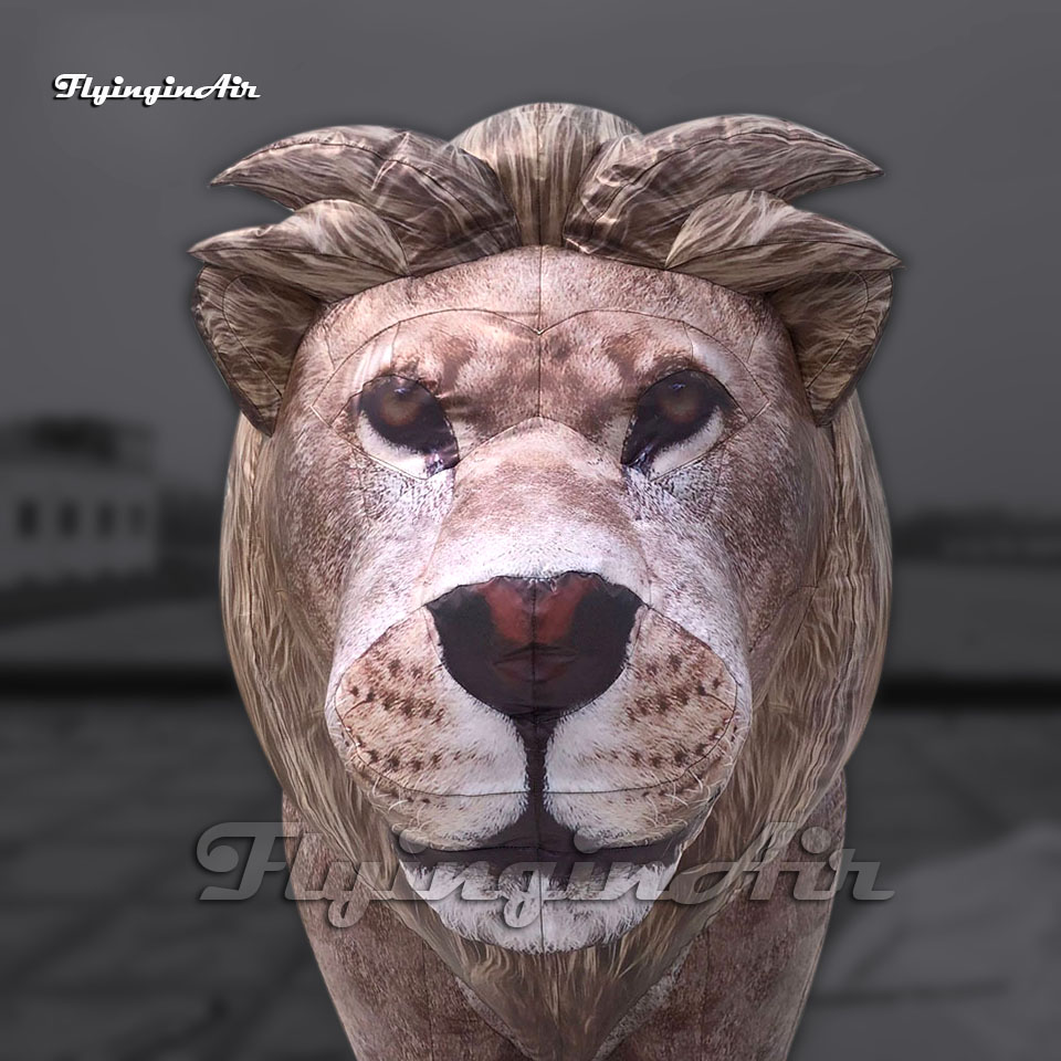 Circus Parade Performance Walking Inflatable Lion Cosplay Costume Fancy Dress Wearable Blow Up Animal Mascot Suit For Stage Show