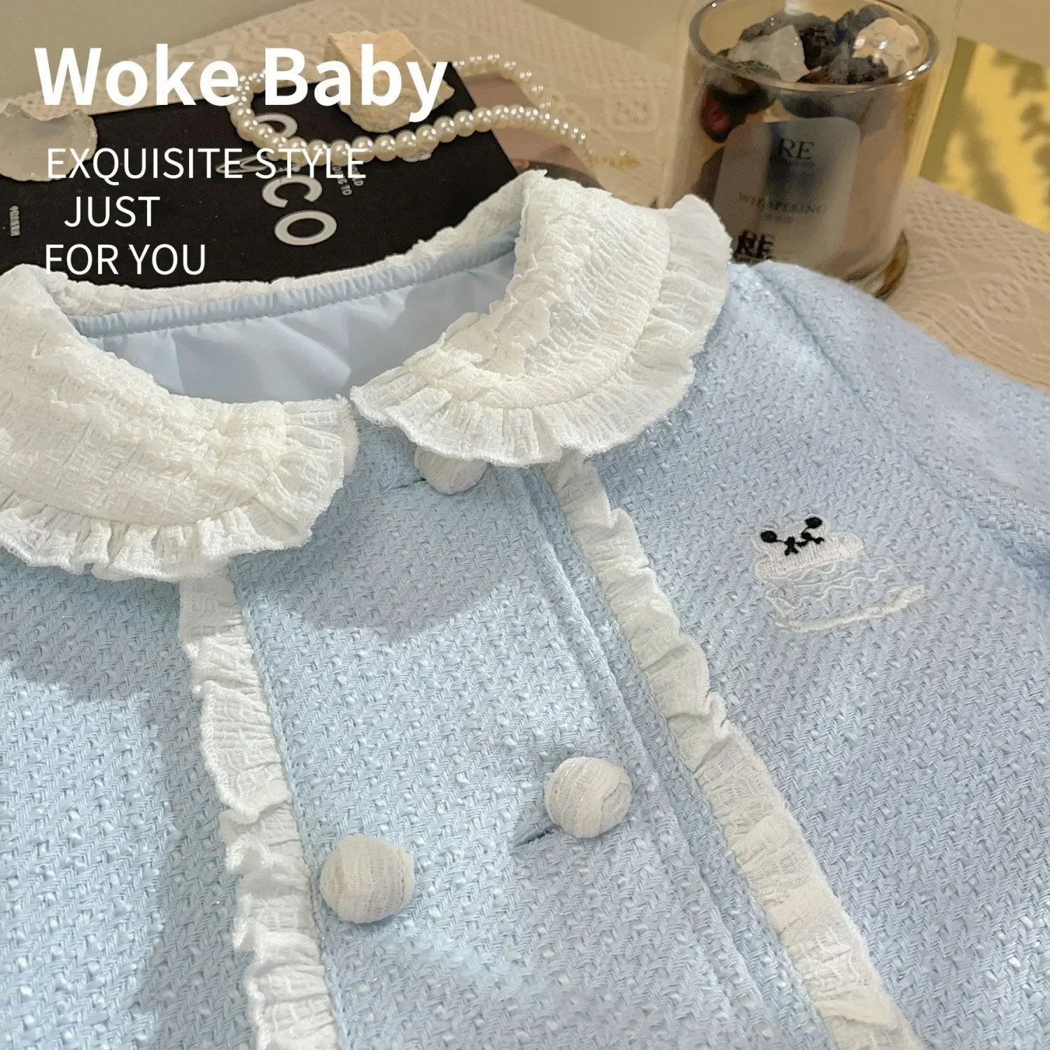 Clothing Sets Childrens two pcs Girls Autumn Season Korean Fashion Color Matching Lotus Leaf Edge Bows Button 231202