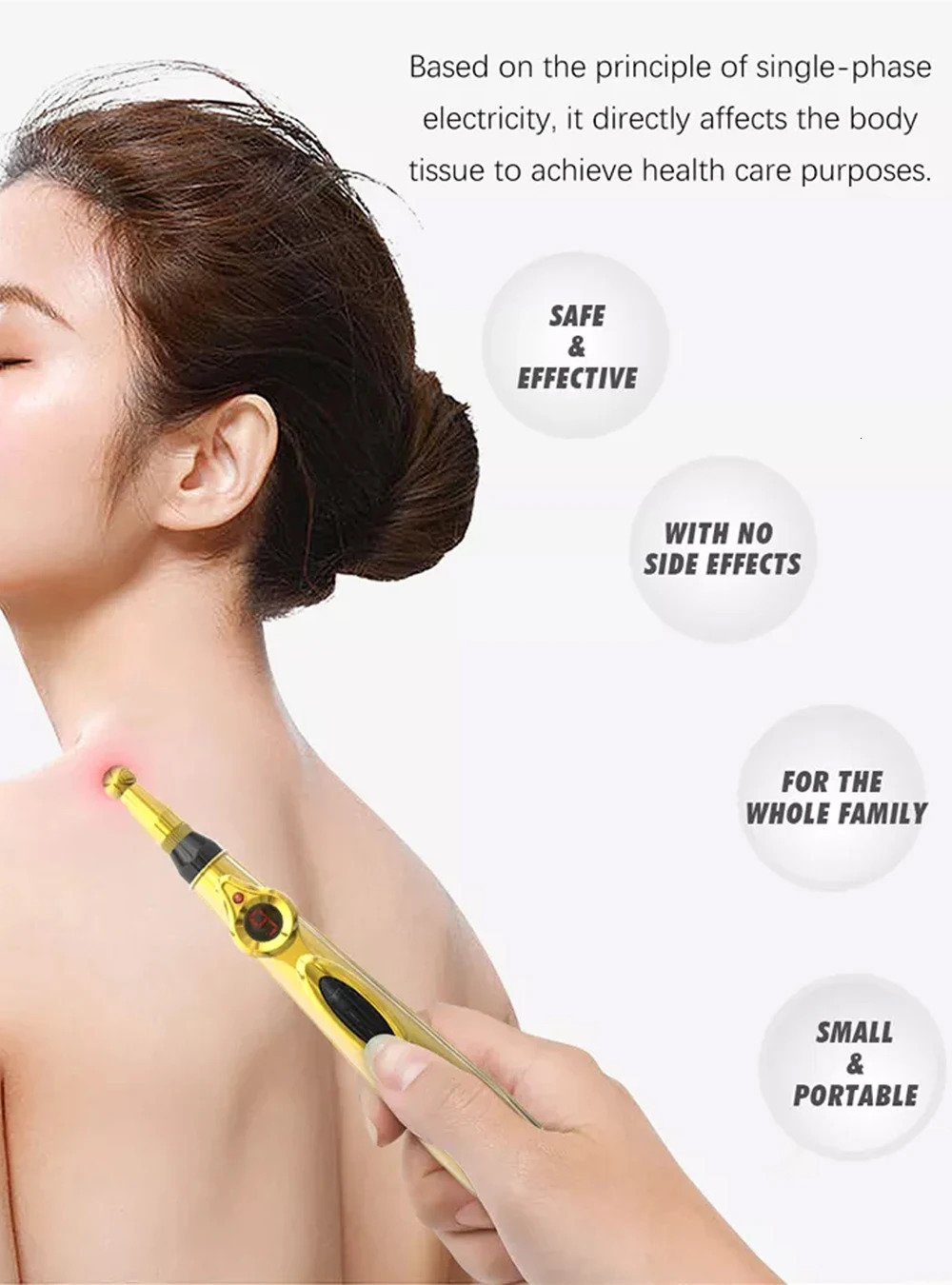 Full Body Massager Electronic Acupuncture Pen Meridian Therapy Machine Body Head Back Leg Massager Energy Pens Massager Relief Pain Tools 9 Levels 231