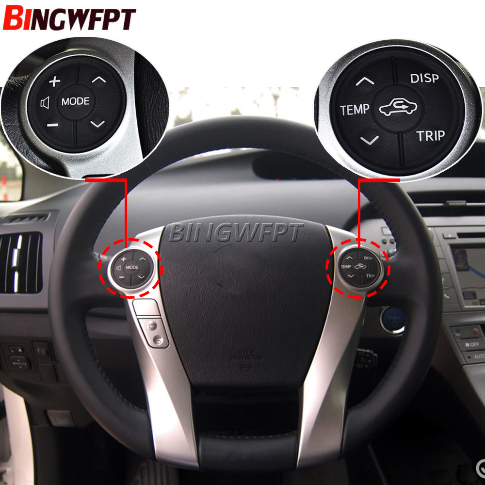 Car Accessories Steering Wheel Switch Controls Rubber For 2013 toyota prius v (zvw 40) 2012 2014 Toyota aqua Button