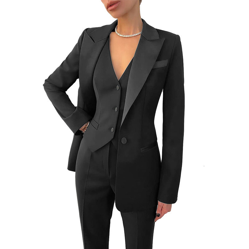 Women's Two Piece Pants Women's suit three piece set for business professional leisure and women's suit three piece set for women 23112