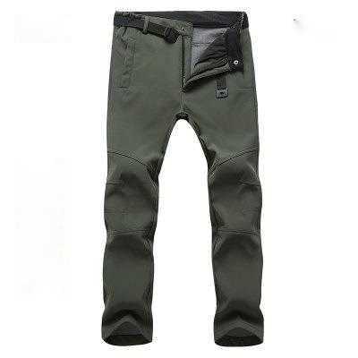 Men's Pants Autumn Winter Hiking Mens Pants Softshell Fleece Outdoor Trousers Waterproof Snow Gym Pants Trousers Male Plus Size High Quality SH19