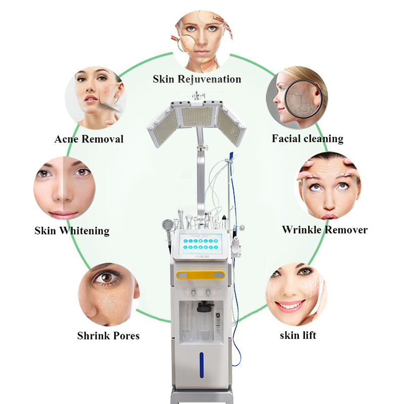 PDT Microdermabrasion Beauty Cleanser Home Phototherapy Face Scrub with LED Light Therapy Machine for Beauty Dermabrasion