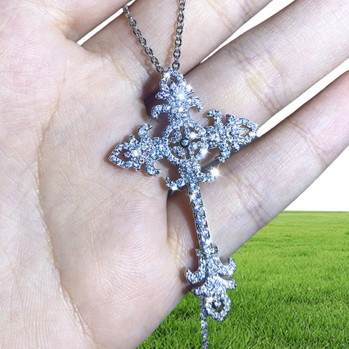 Pendant Multi Style 925 Sterling Silver Pave White CZ Diamond Iced Out Clavicle Necklaces Gift