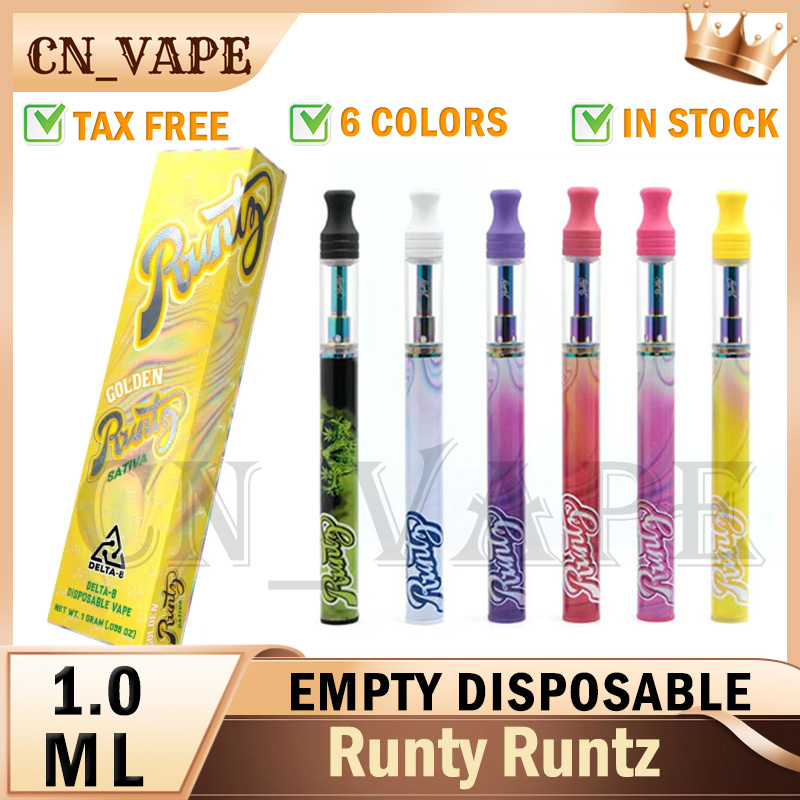 new Runty Runtz Disposable Empty Vapes 280mAh Rechargeable Battery 1ml Ceramic Coil Cartridge Carts With Magnetic Box Packaging Ecig