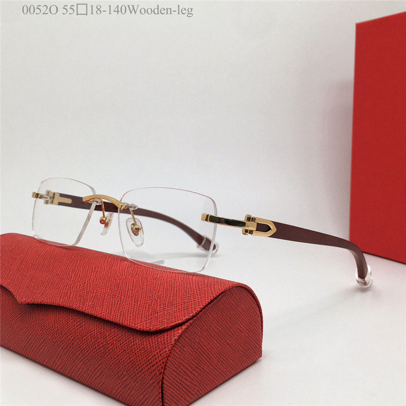 fashion design optical glasses 0052O square rimless frame transparent lens business style vintage and simple eyewear