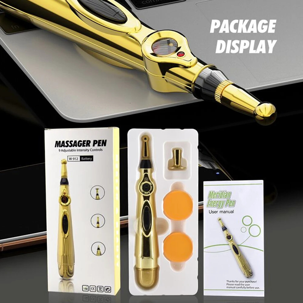 Full Body Massager Electronic Acupuncture Pen Meridian Therapy Machine Body Head Back Leg Massager Energy Pens Massager Relief Pain Tools 9 Levels 231