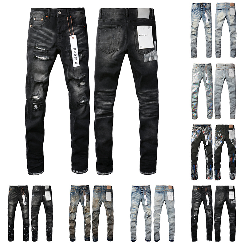 Designer Purple Jeans Denim Trousers Mens jeans Designer Jeans Men Black Pants High-end Quality Straight Retro Ripped Biker Jean Slim Fit Motorcycle Clothing