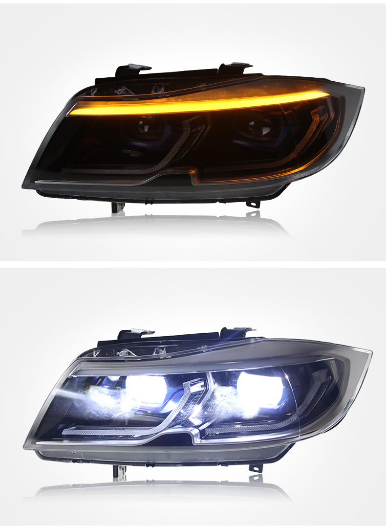 Car Headlights For BMW 3 E90/E91 2005-2012 Spoon Styling LED Daytime Lights Dual Projector DRL Car Accesorios Modified
