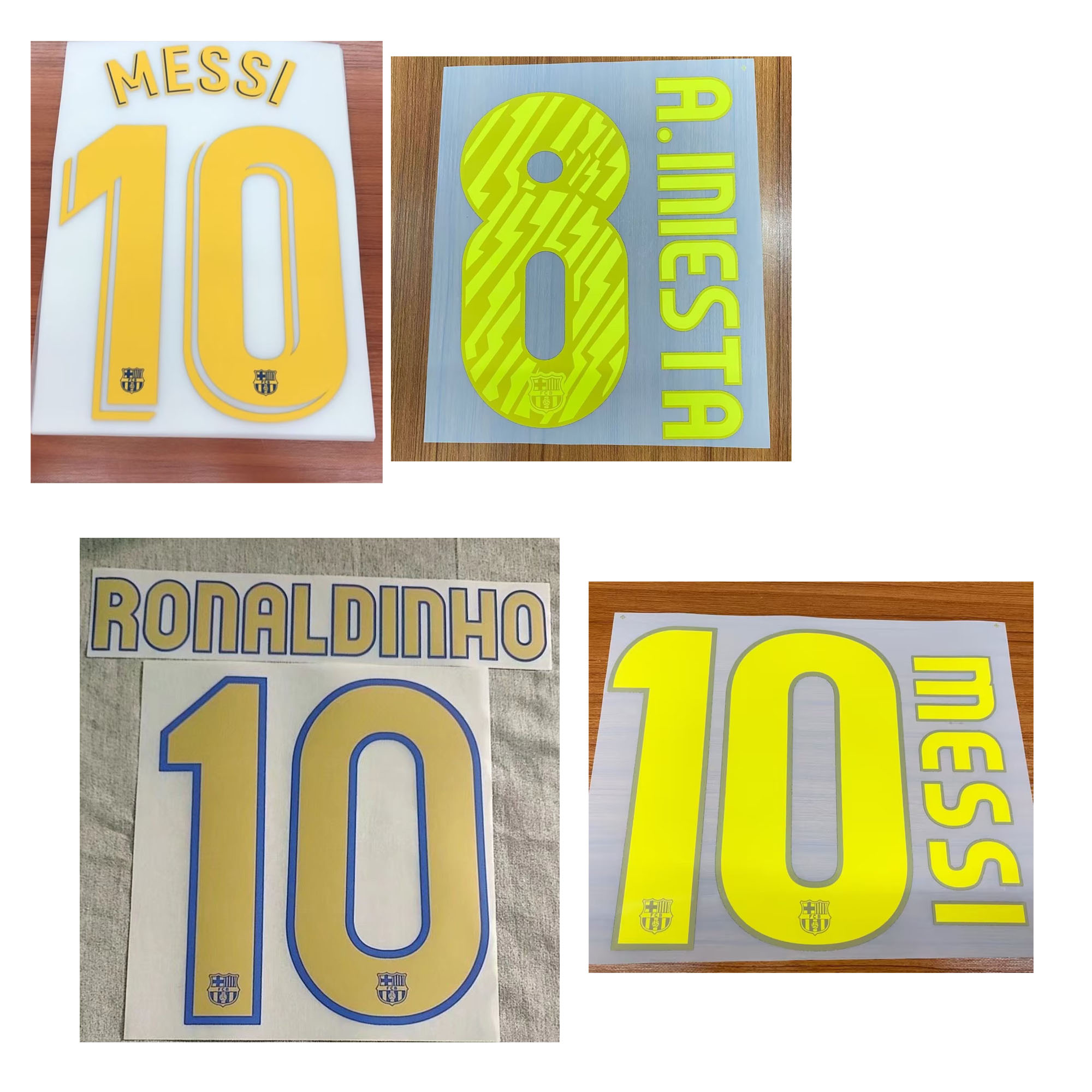 Collectable Retro Nameset HENRY Ronaldinho A.INIESTA XAVI RIVALDO GUARDIOLA PUYOL IBRAHIMOVIC PRINTING SOCCER PATCH BADGE