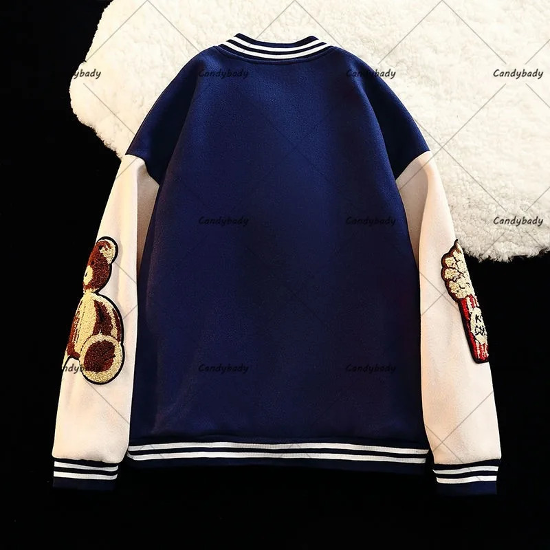 Men's Jackets American Street Flocking Embroidered Clown Baseball Uniform Y2K Retro Hong Kong Fashion Casual Couple Jacket For Men And Women 2312