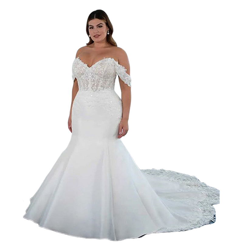 Plus Size Boho Mermaid Wedding Dresses 2024 Lace Appliques Corset Sleeveless Sweetheart Summer Bohemian Bridal Gowns
