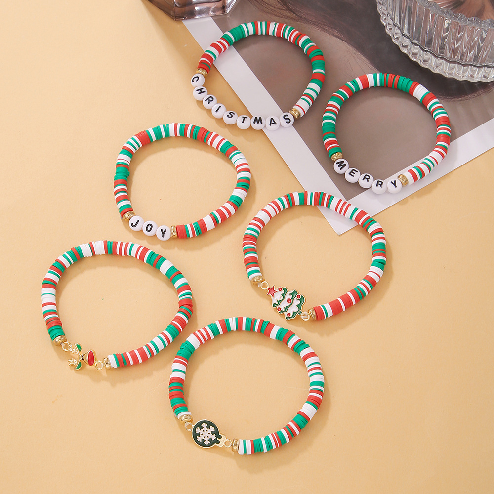 Heishi Clay Bead Bracelet Set Women Colorful Stackable Vinyl Disc Polymer Beaded Stretch Bracelets Preppy Bohemian Summer Beach Charm Jewelry for Chri