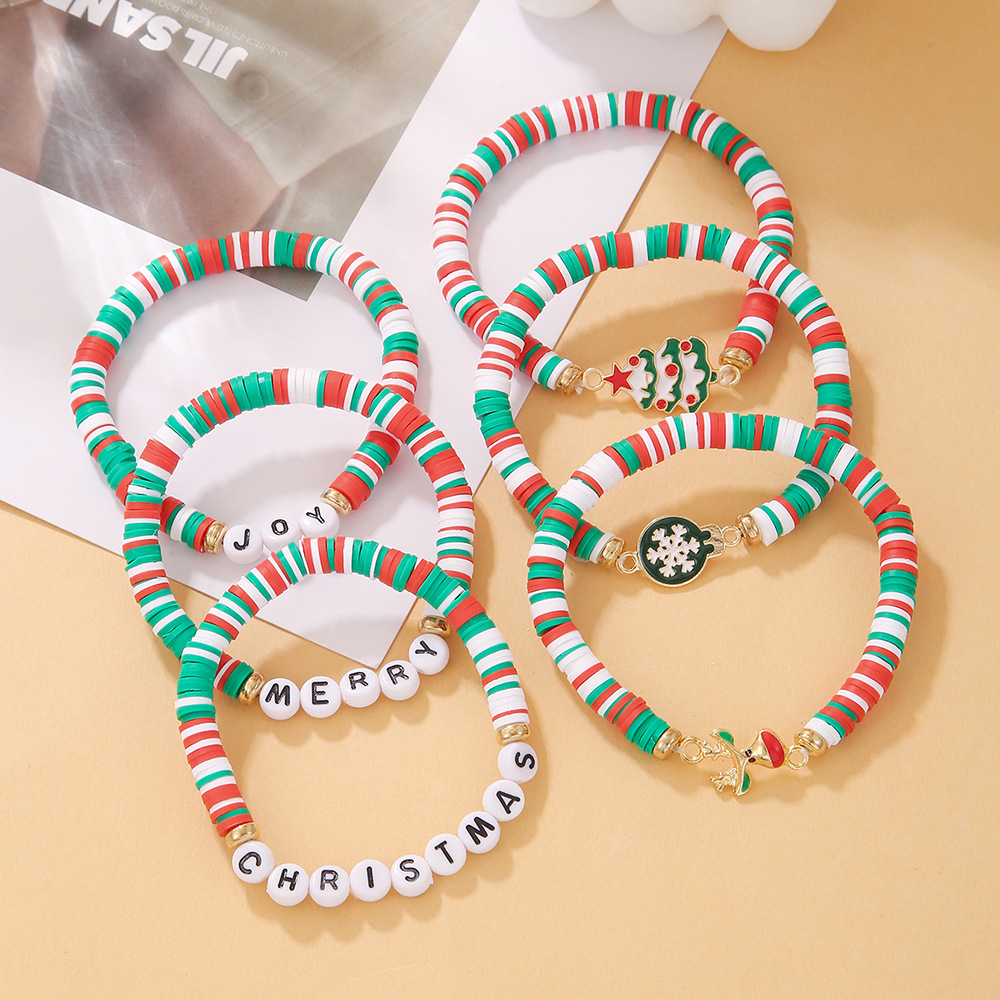 Heishi Clay Bead Bracelet Set Women Colorful Stackable Vinyl Disc Polymer Beaded Stretch Bracelets Preppy Bohemian Summer Beach Charm Jewelry for Chri