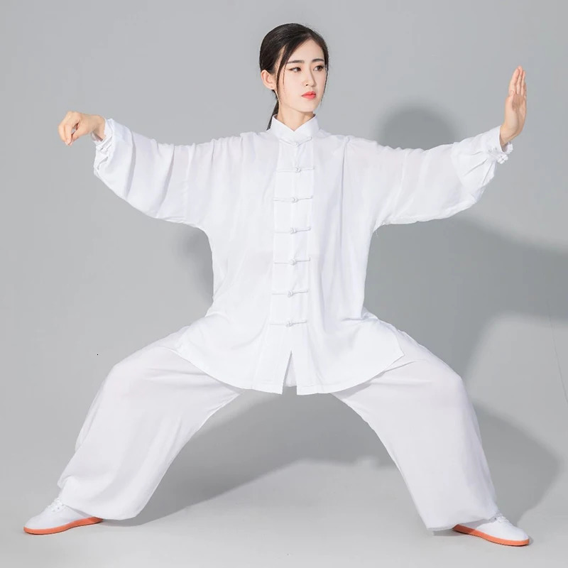 Martial Arts Tai chi Solid Cotton 6 Colors High Quality Wushu Kung fu Clothing Kids Adult Wing Chun Suit 231204
