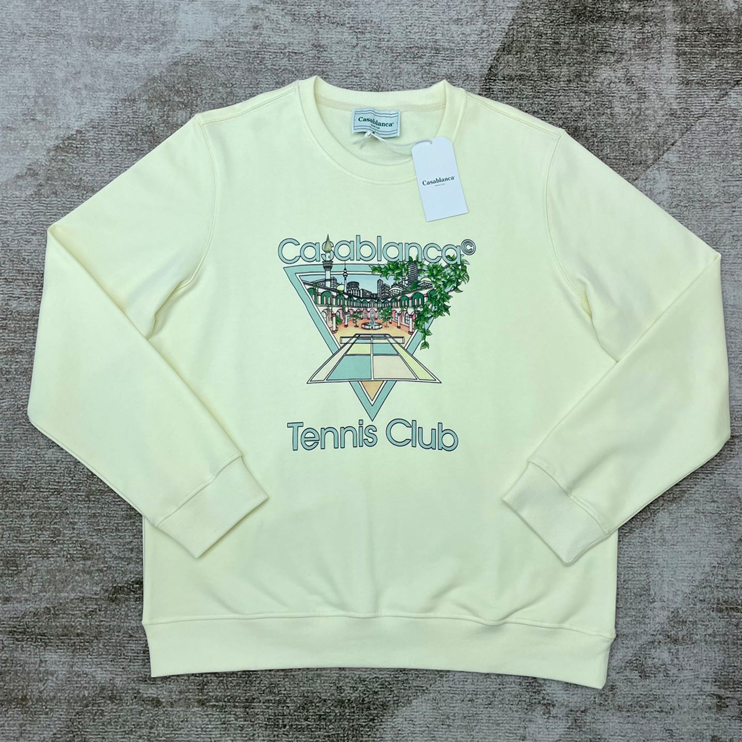 Casablanca-s 24SS Designer Cotton Sweatshirts Fashion Top New CASABLANCA printed plain Sportshirt rice-white Tennis Club hoodies for men and wome